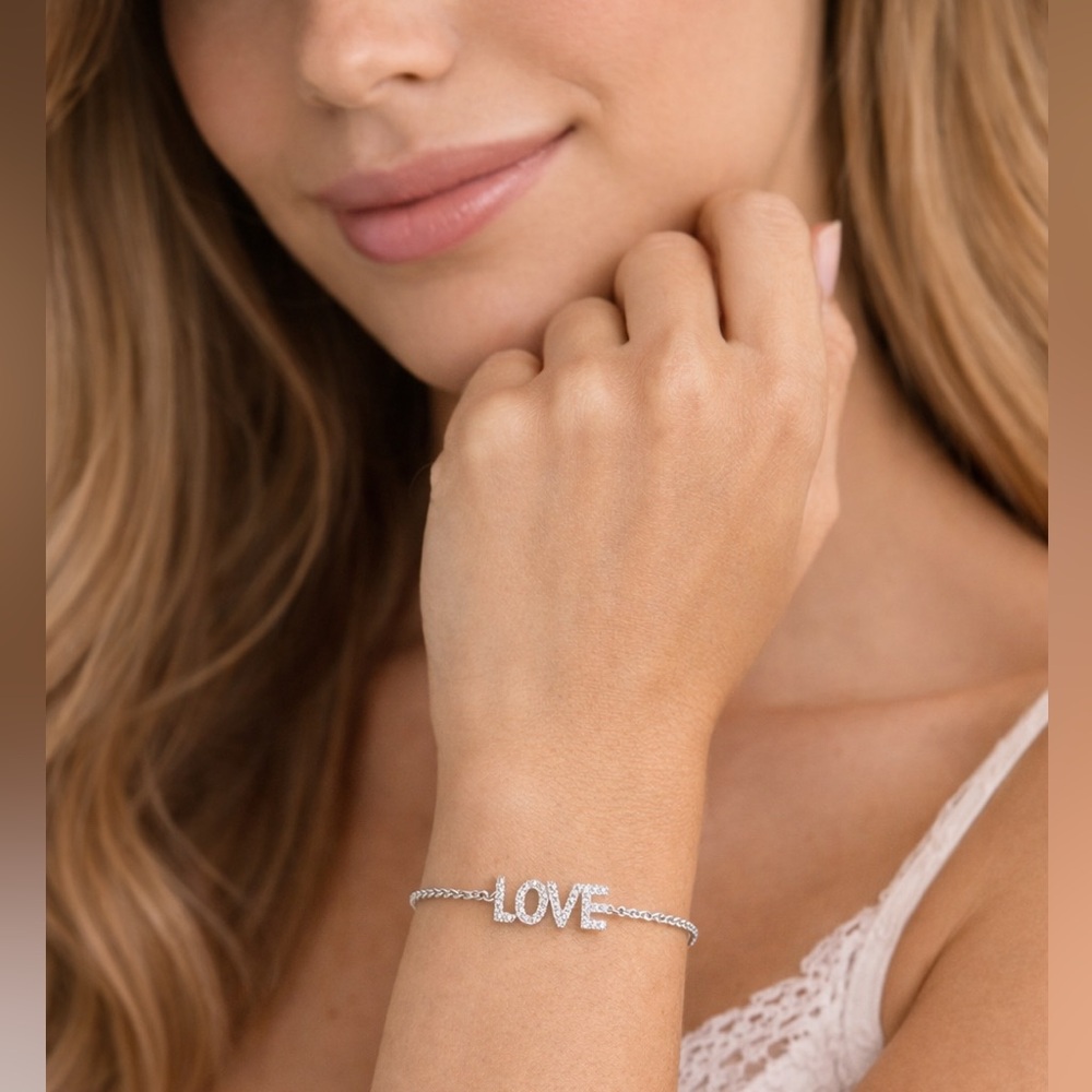 Natural Diamond 'Love' Bracelet